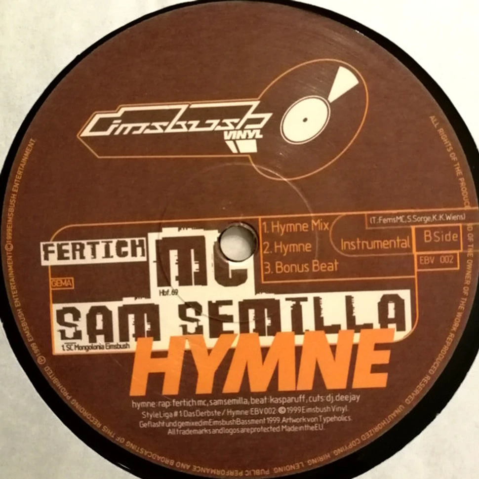 Boba Ffett, Sam Semilla / Fertich MC, Sam Semilla - Das Derbste / Hymne