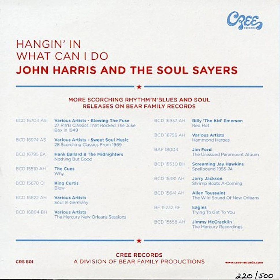 John Harris And The Soul Sayers - Hangin' In / What Can I Do