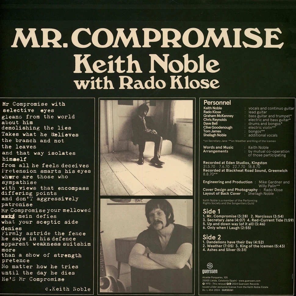 Keith Noble - Mr. Compromise Black Vinyl Edition