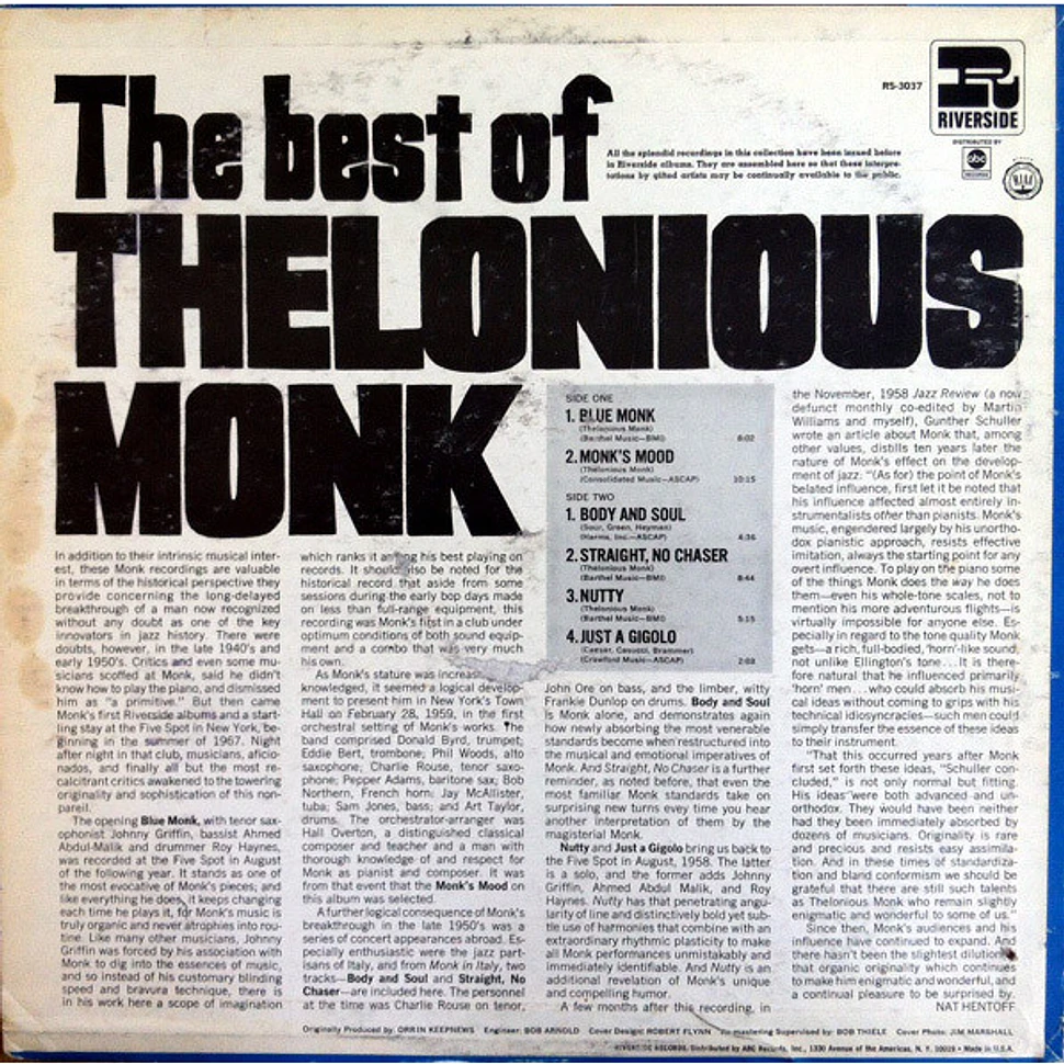 Thelonious Monk - The Best Of Thelonious Monk