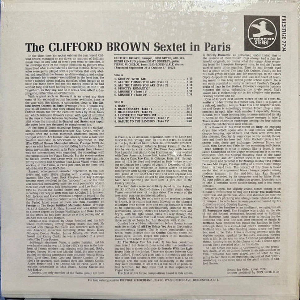 Clifford Brown Sextet - The Clifford Brown Sextet In Paris