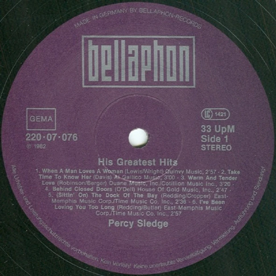 Percy Sledge - His Greatest Hits