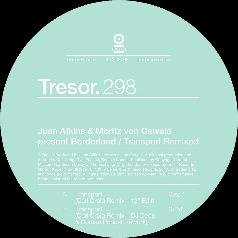 Juan Atkins & Moritz Von Oswald present Borderland - Transport Remixed (2024 Repress)