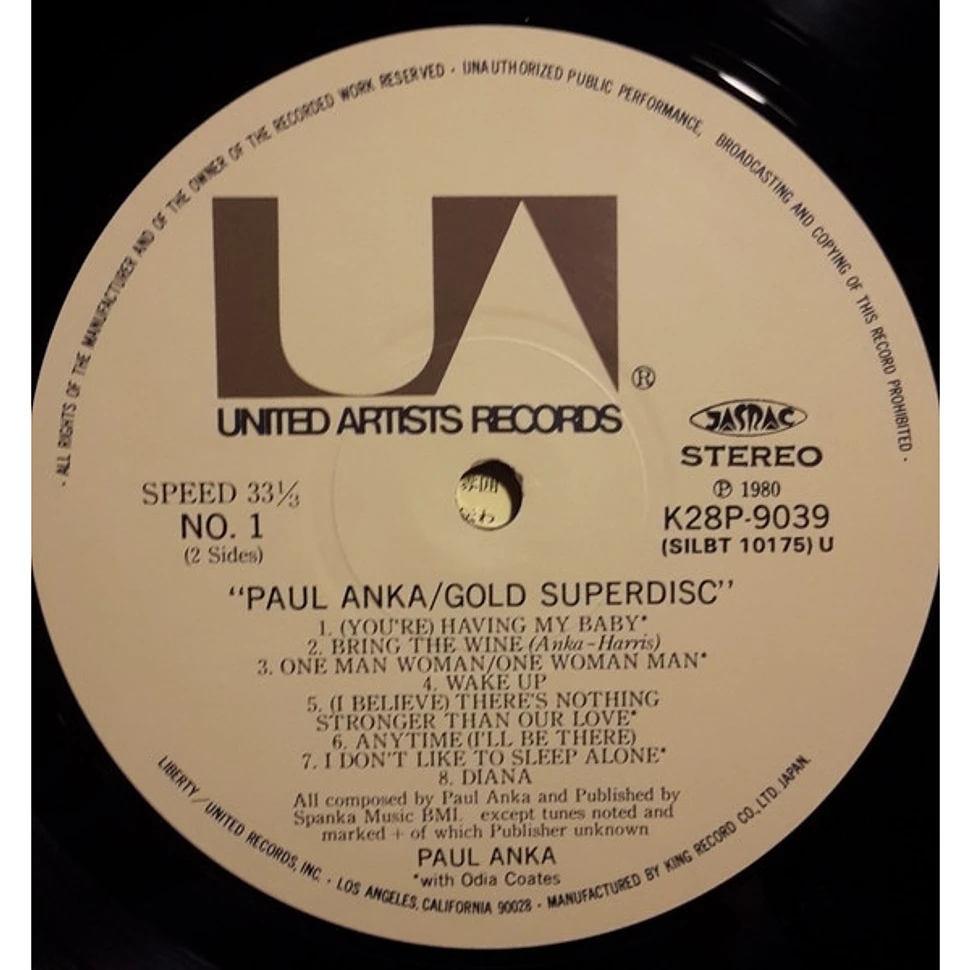 Paul Anka - Paul Anka/Gold Superdisc