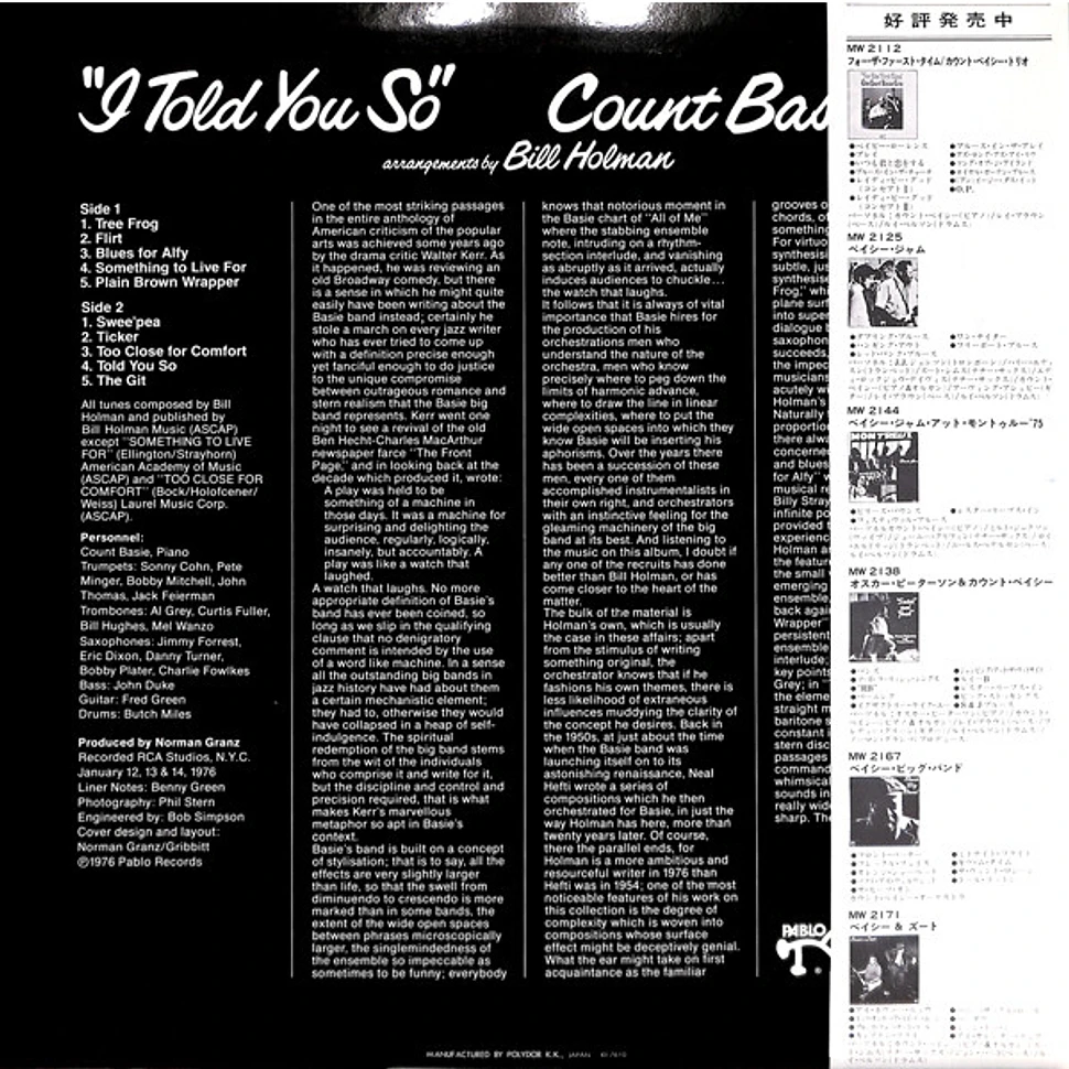 Count Basie Orchestra - I Told You So