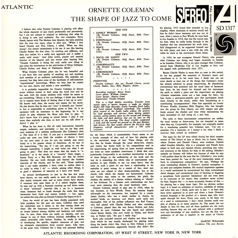 Ornette Coleman - The Shape Of Jazz To Come