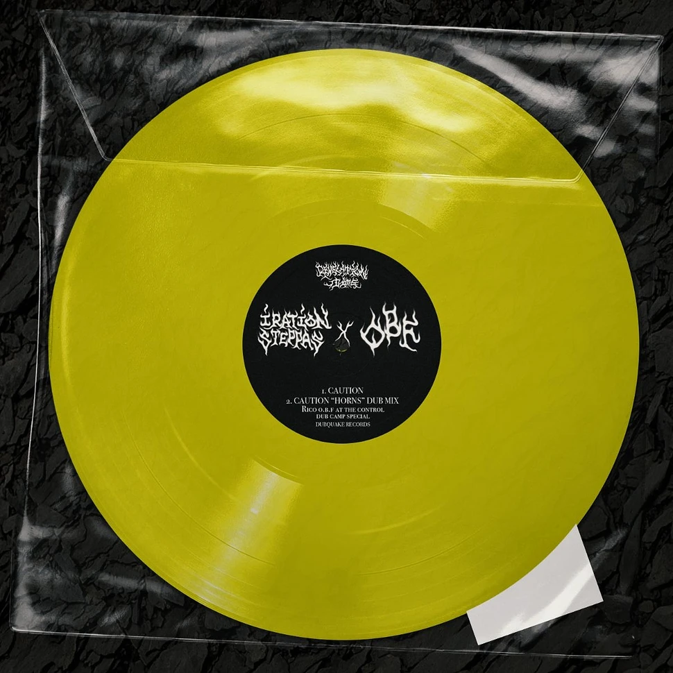 O.B.F X Iration Steppas - Love Sound System / Caution Neon Yellow Vinyl Edition