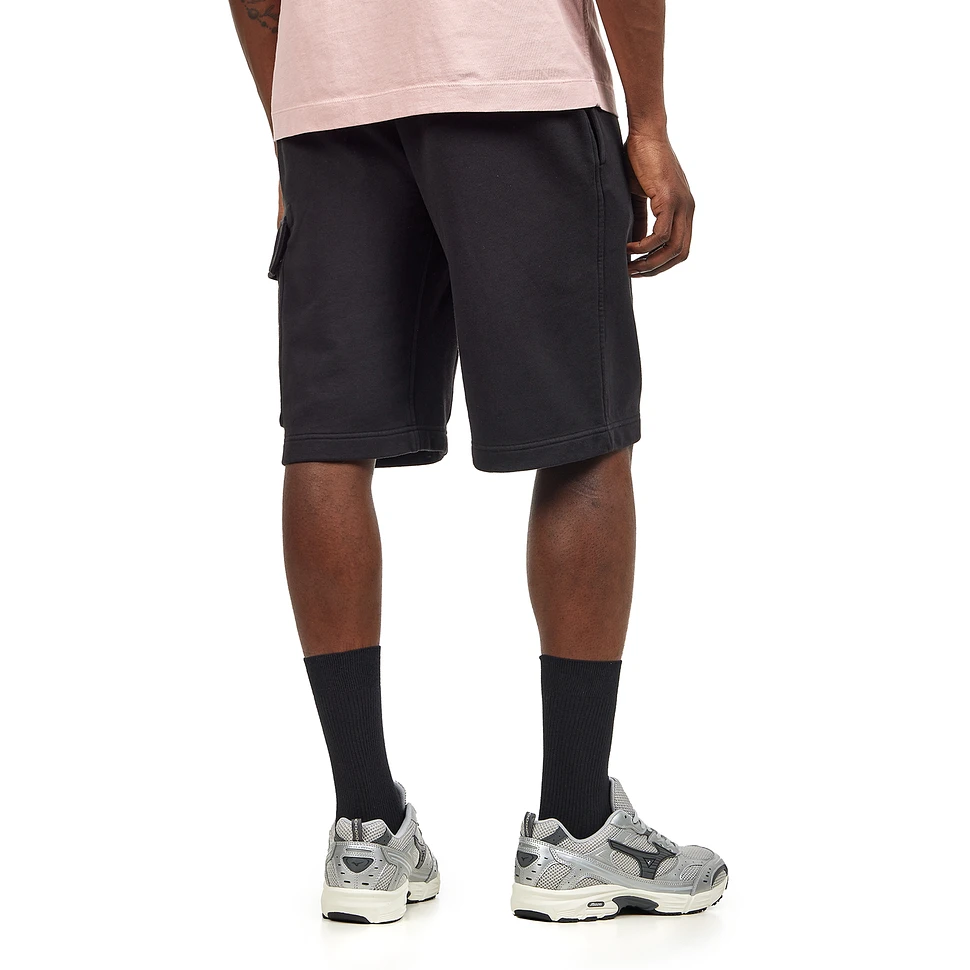 C.P. Company - Cotton Diagonal Fleece Logo Shorts