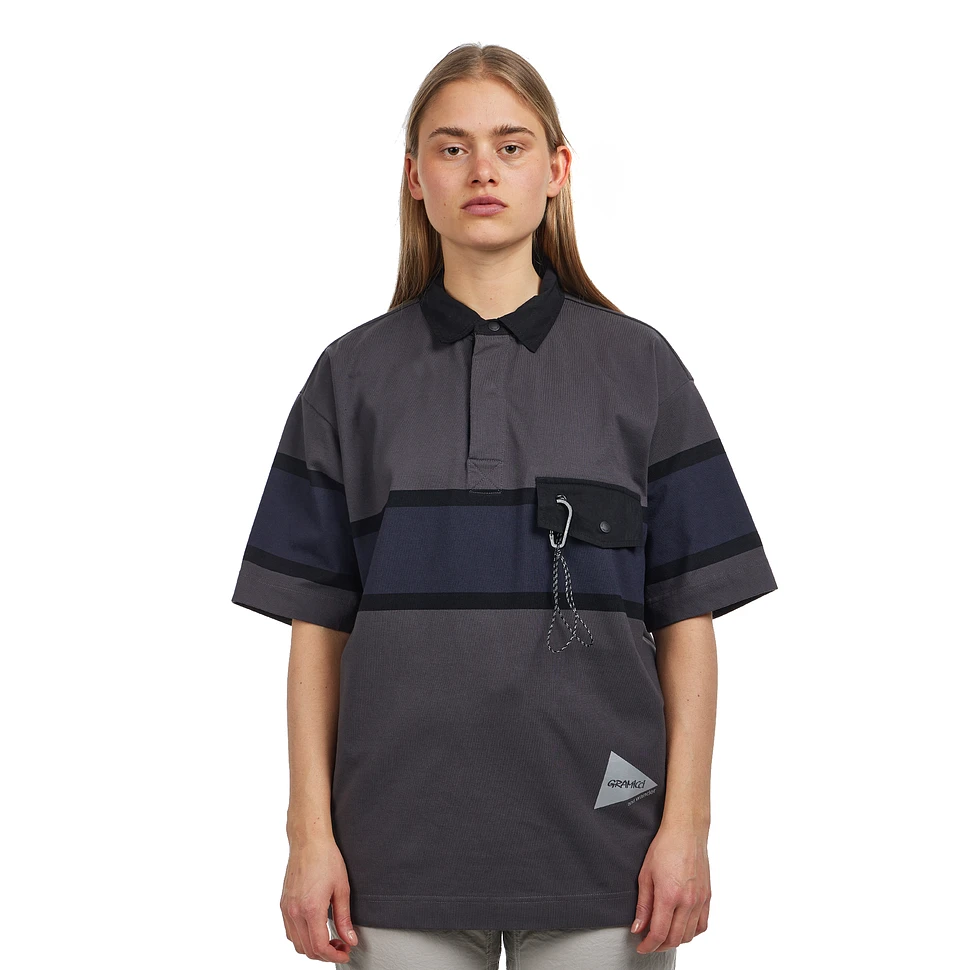 トップス GRAMICCI and wander TECH RUGBY SHIRT Gramicci x and wander - Tech Rugby Shirt (Charcoal) | HHV