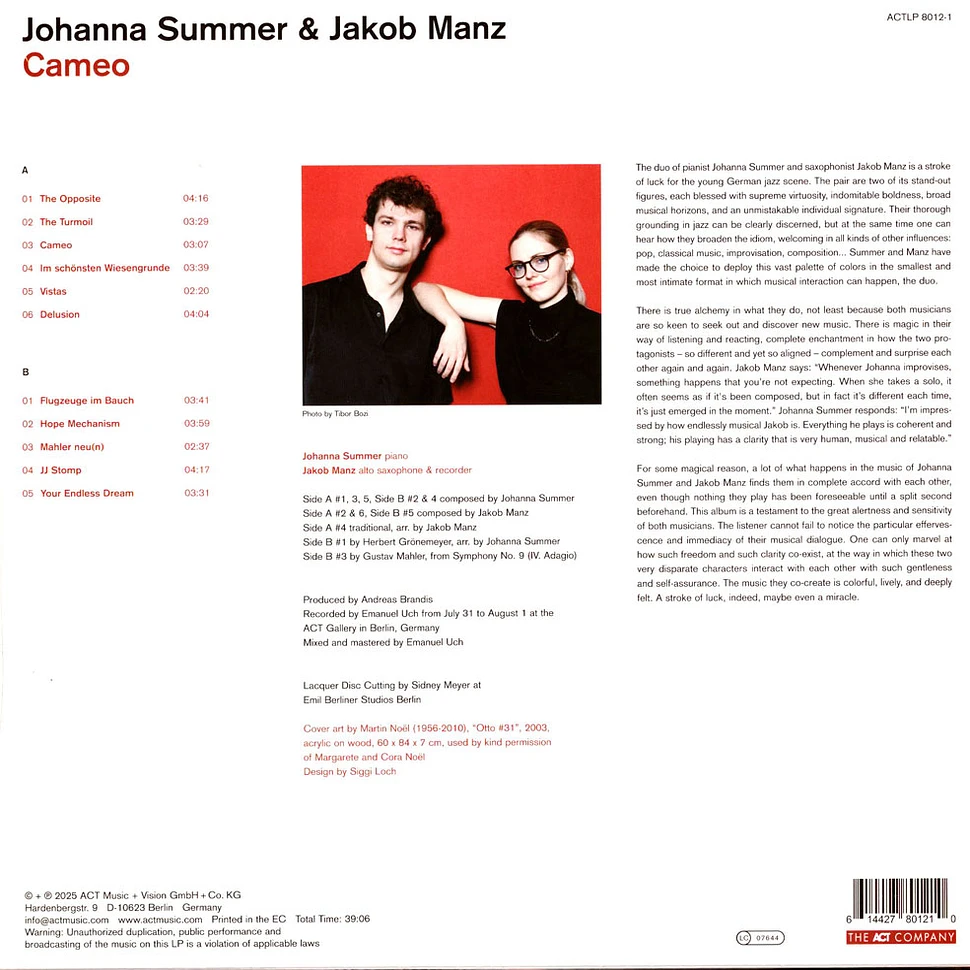 Johanna Summer / Jakob Manz - Cameo Black Vinyl Edition