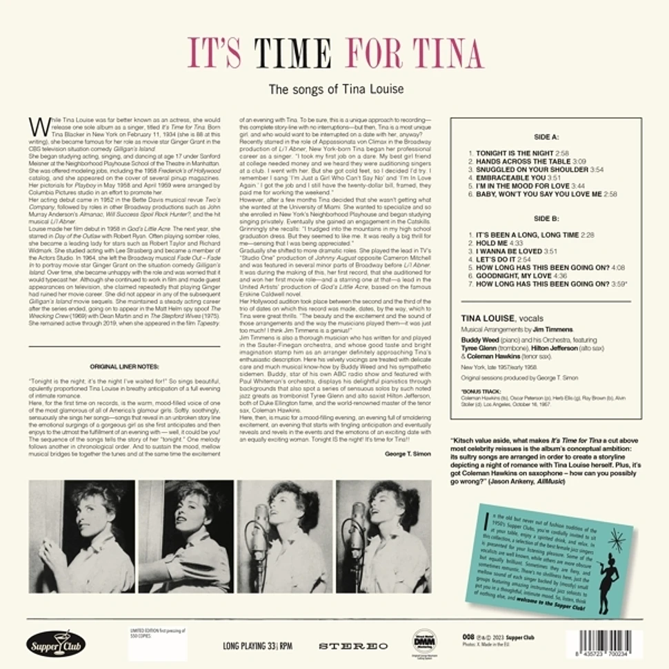 Tina Louise - It's Time For Tina-The Songs Of Tina Limited