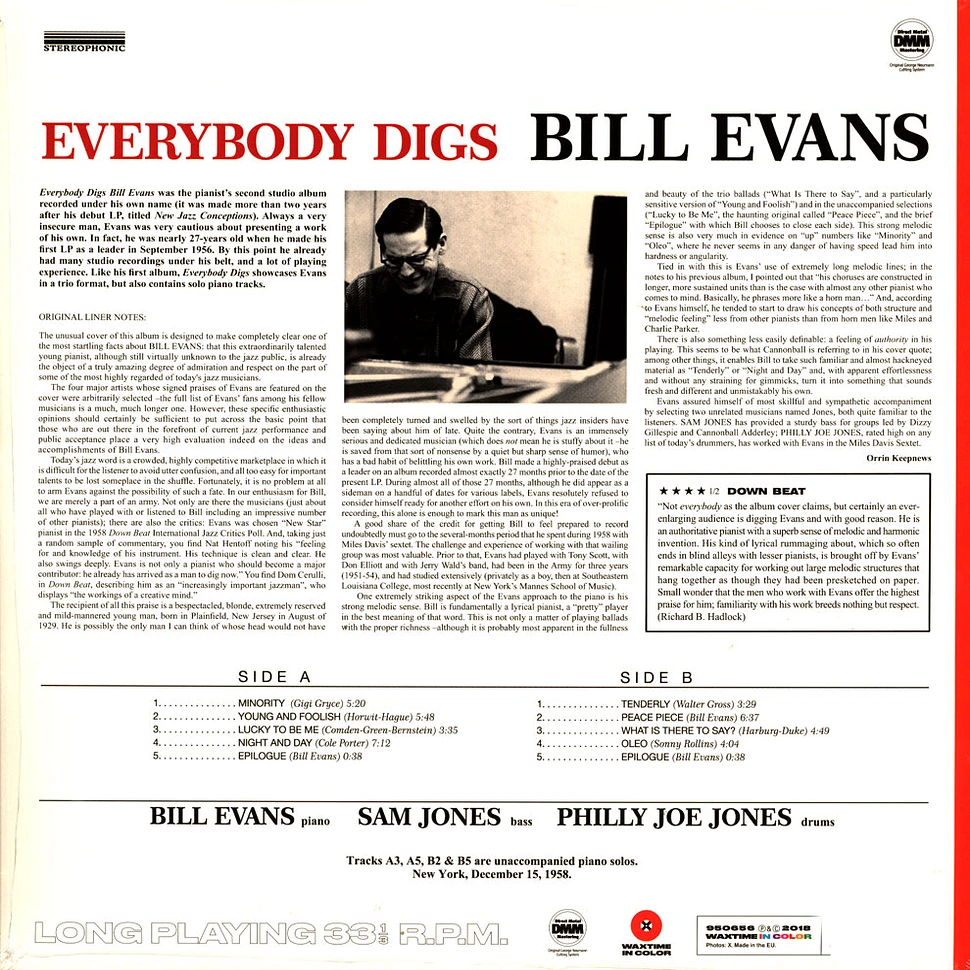 Bill Evans - Everybody Digs Bill Evans Colored Vinyl Edition