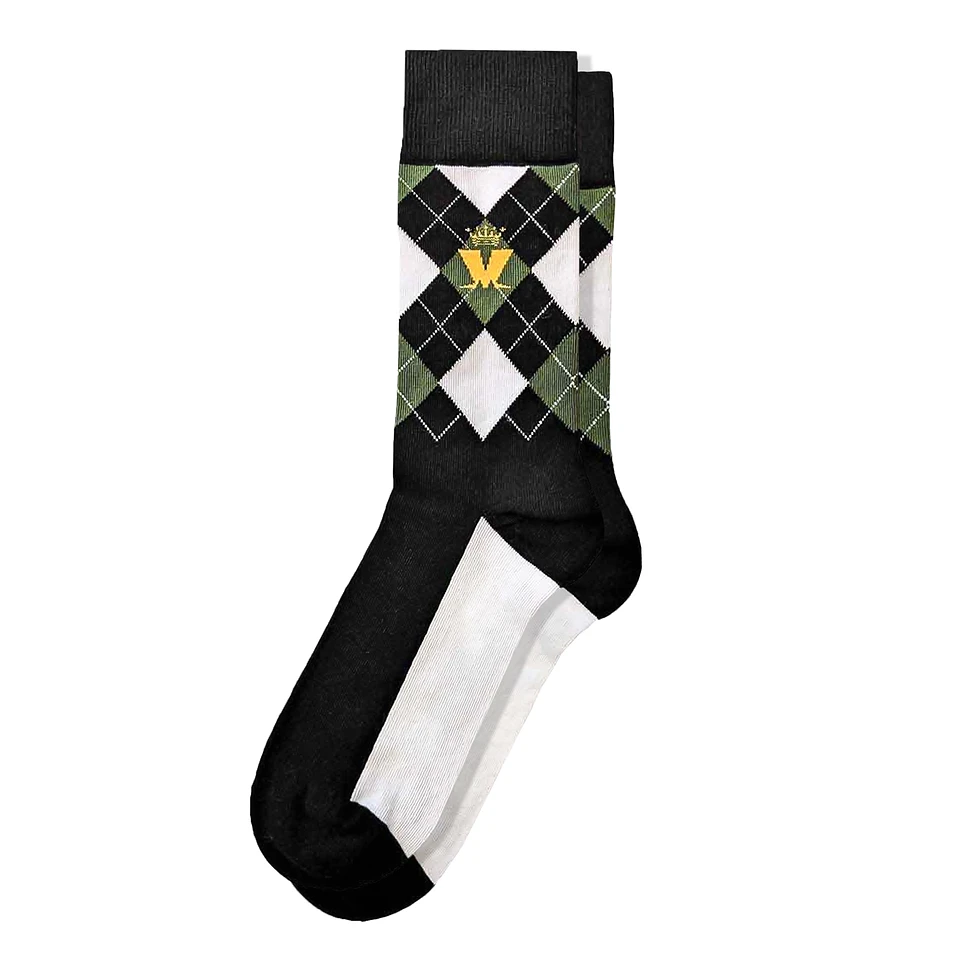 Madness - Crown & M Green Diamond Ankle Socks