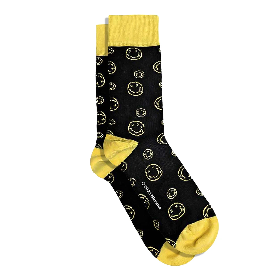 Nirvana - Outline Happy Faces Ankle Socks