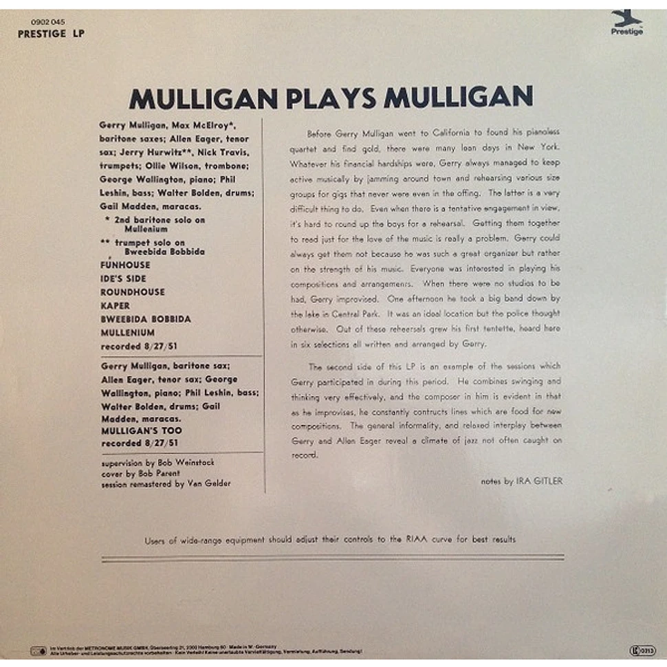 Gerry Mulligan - Mulligan Plays Mulligan