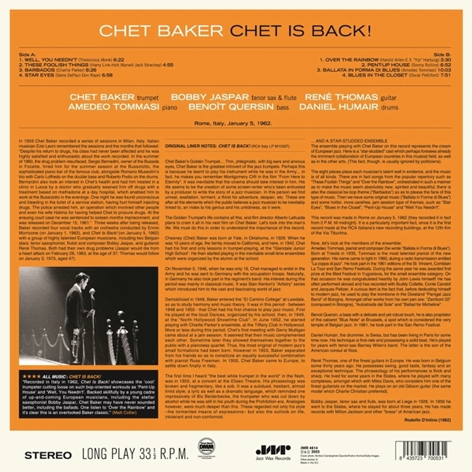 Chet Baker - Chet Is Back!