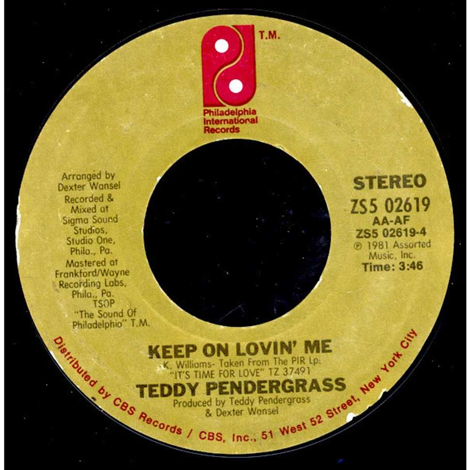 Teddy Pendergrass - You're My Latest, My Greatest Inspiration / Keep On Lovin' Me