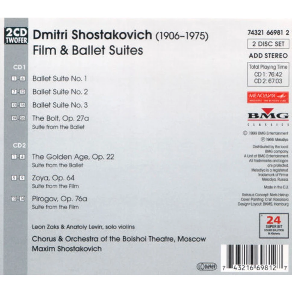 Dmitri Shostakovich - Bolshoi Theatre Orchestra · Maxim Shostakovich - Film & Ballet Suites