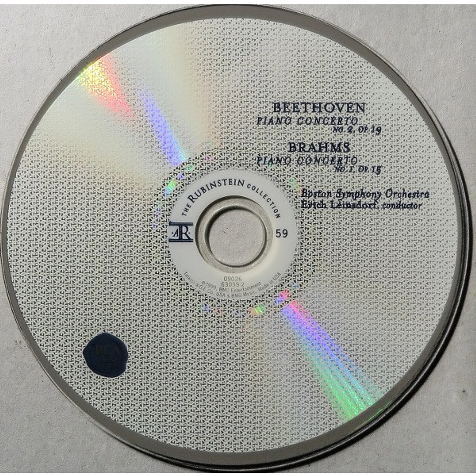 Ludwig van Beethoven / Johannes Brahms, Arthur Rubinstein, Boston Symphony Orchestra , Conductor Erich Leinsdorf - Piano Concerto No.2 / Piano Concerto No.1