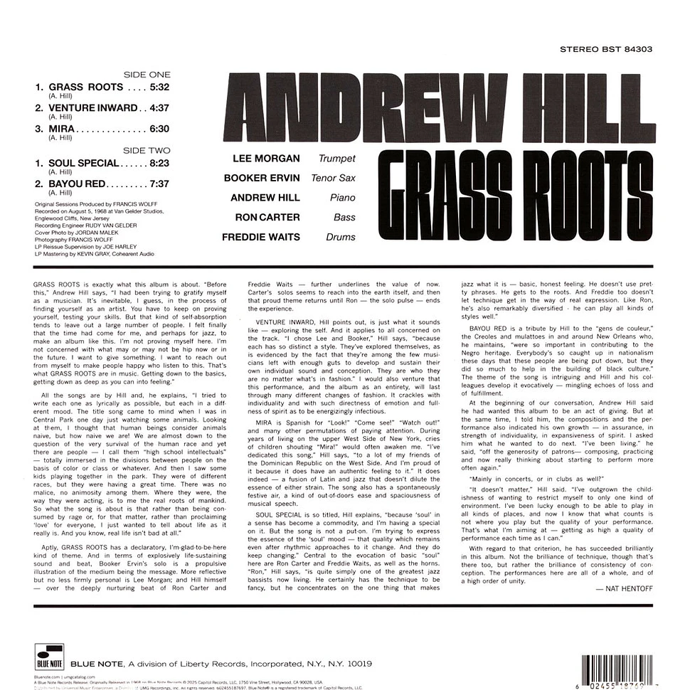 Andrew Hill - Grass Roots Tone Poet Vinyl Edition