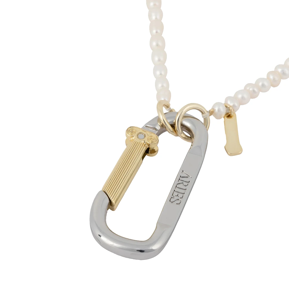 Aries - Mini Carabiner Pearl Necklace