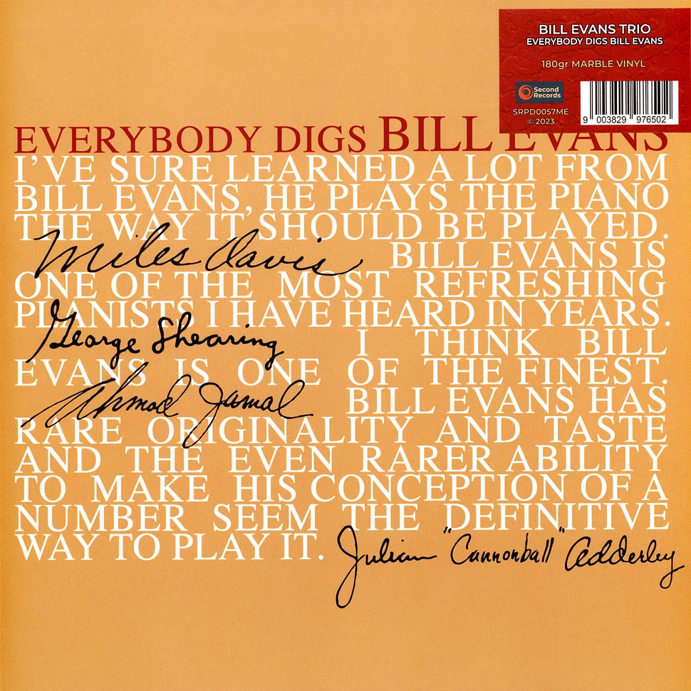 Bill Evans - Everybody Digs Bill Evans Grey Marble Vinyl Edition