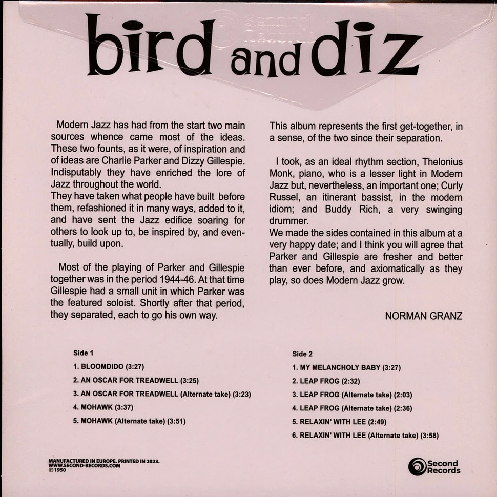 Charlie Parker & Dizzy Gillespie - Bird And Diz Olive Marble Vinyl Edition