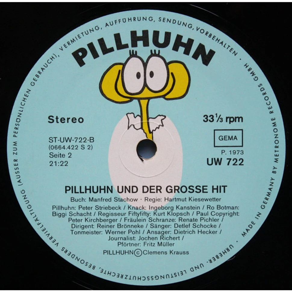 Manfred Stachow, Hartmut Kiesewetter - Pillhuhn Und Der Grosse Hit