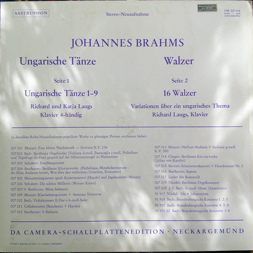 Johannes Brahms / Richard Laugs und Katja Laugs - Ungarische Tänze • Walzer