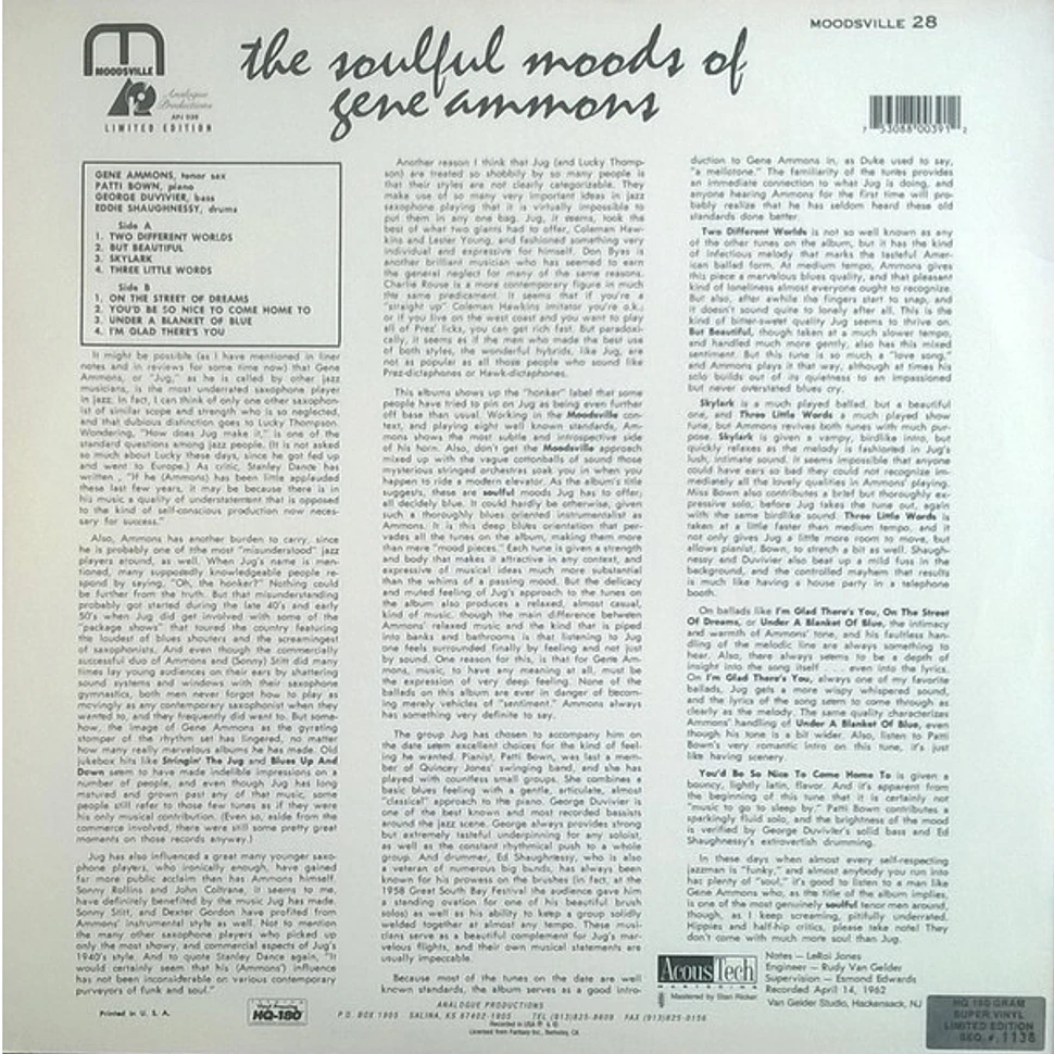 Gene Ammons - The Soulful Moods Of Gene Ammons