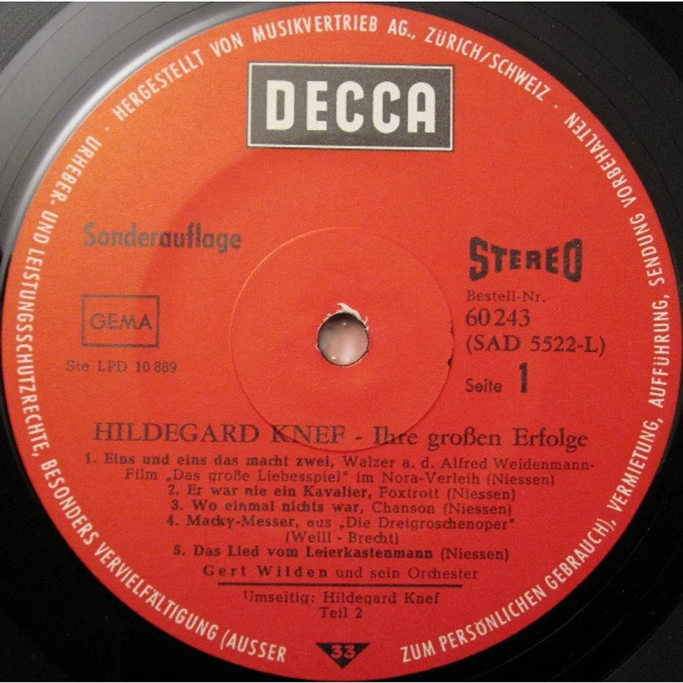 Hildegard Knef - Ihre Großen Erfolge