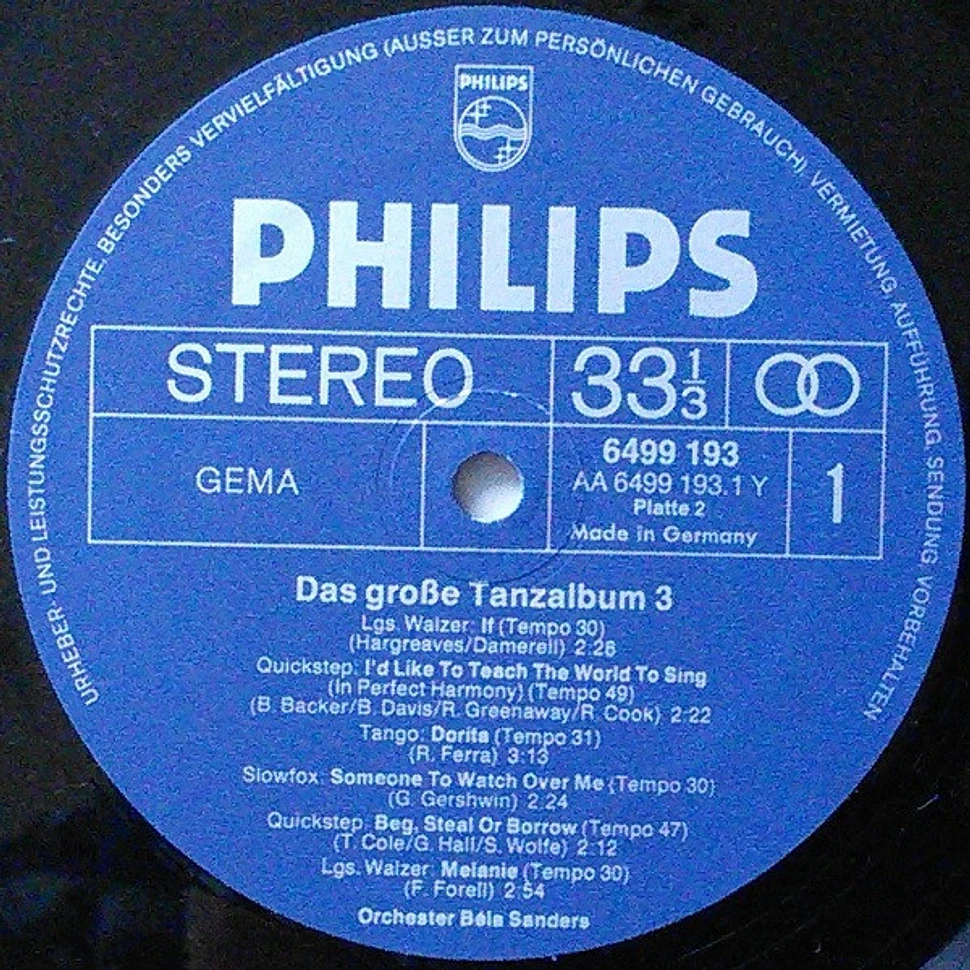 Orchester Béla Sanders - Das Große Tanzalbum 3