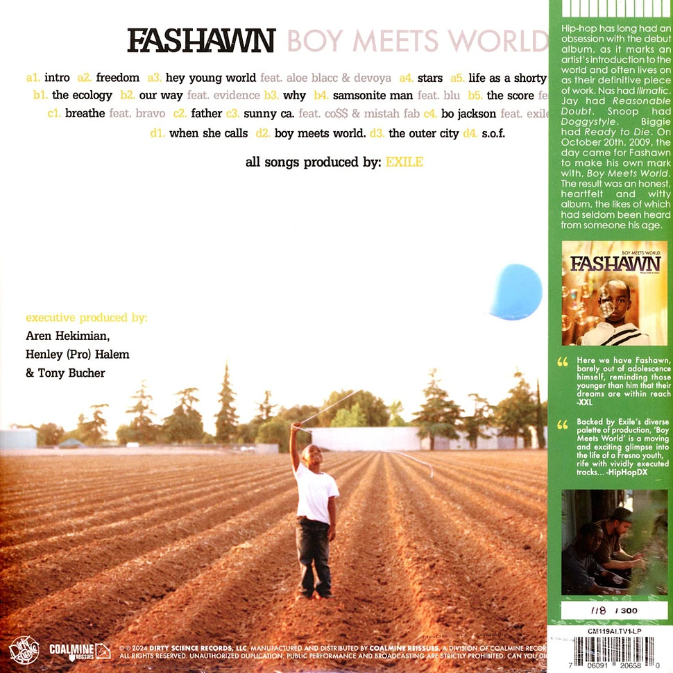 Fashawn - Boy Meets World 15th Anniversary Alternate Artwork Baby Blue & Evergreen Swirl Vinyl Edition