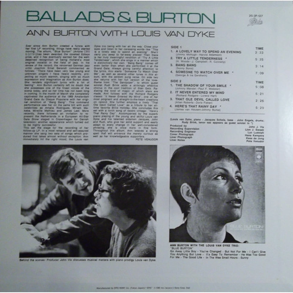 Ann Burton With Louis Van Dyke Trio - Ballads & Burton