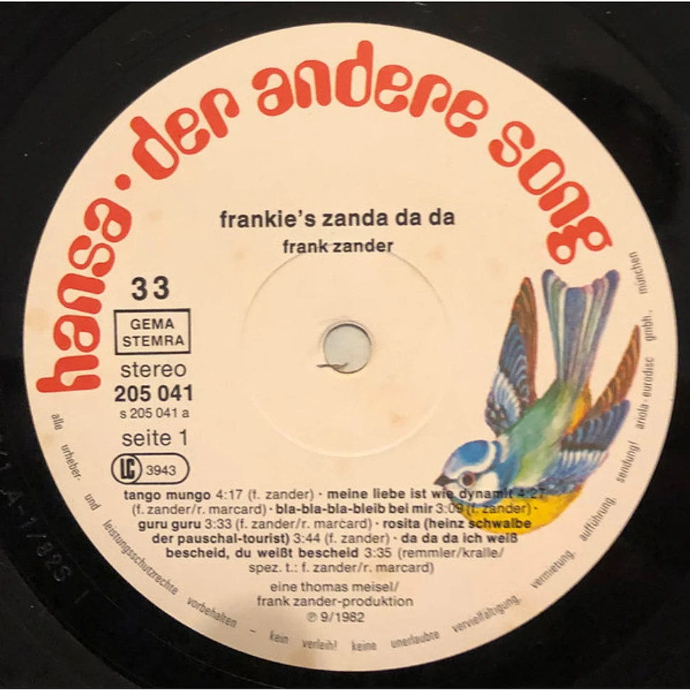 Frank Zander - Frankie's Zanda Da Da