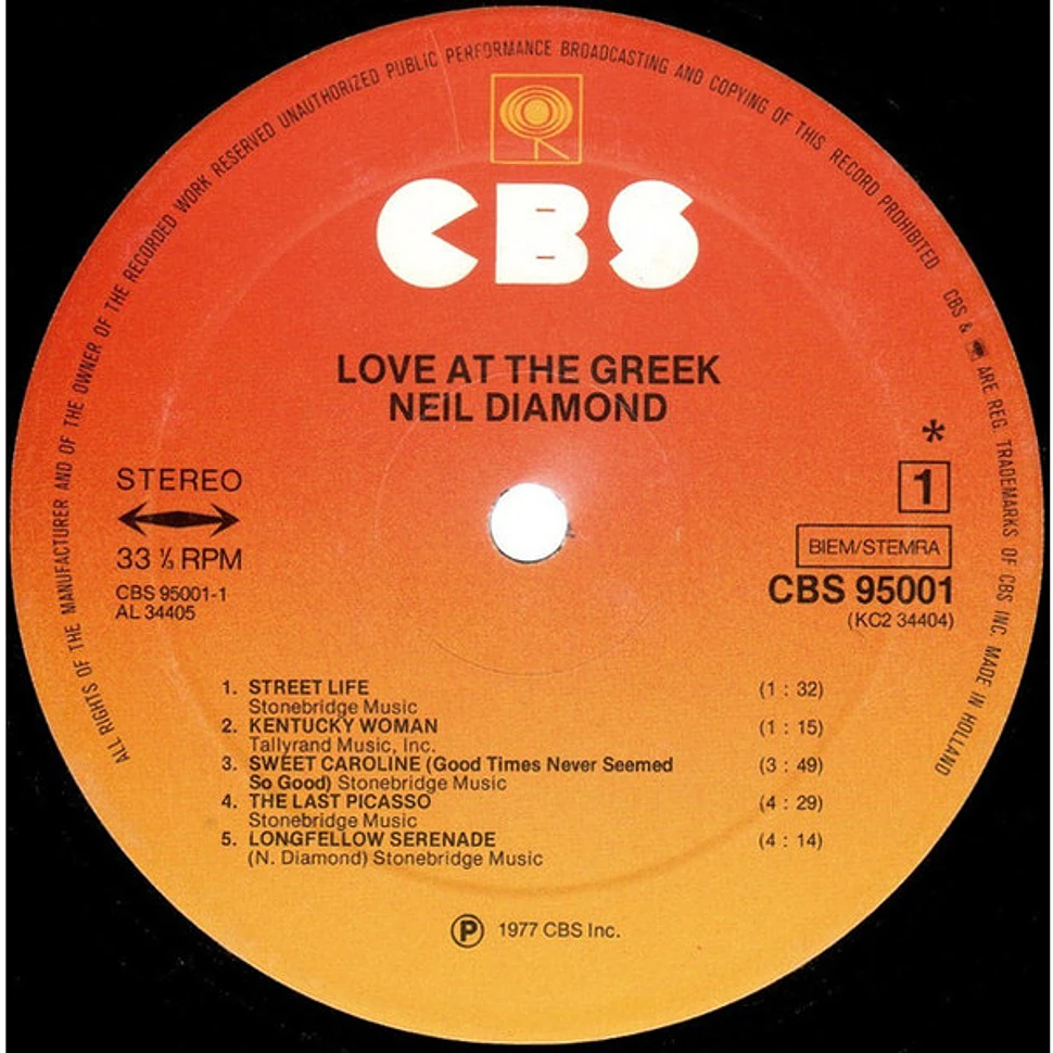 Neil Diamond - Love At The Greek - Recorded Live At The Greek Theatre