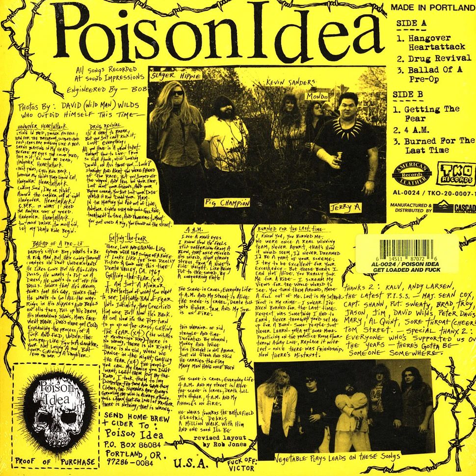 Poison Idea - Get Loaded And Fuck