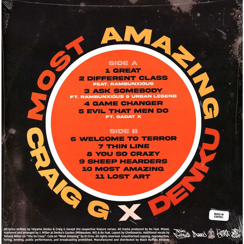 Denku X Craig G - Most Amazing Colored Vinyl Edition