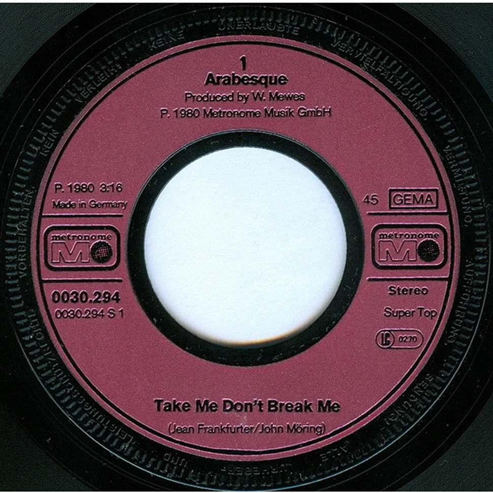 Arabesque - Take Me Don't Break Me