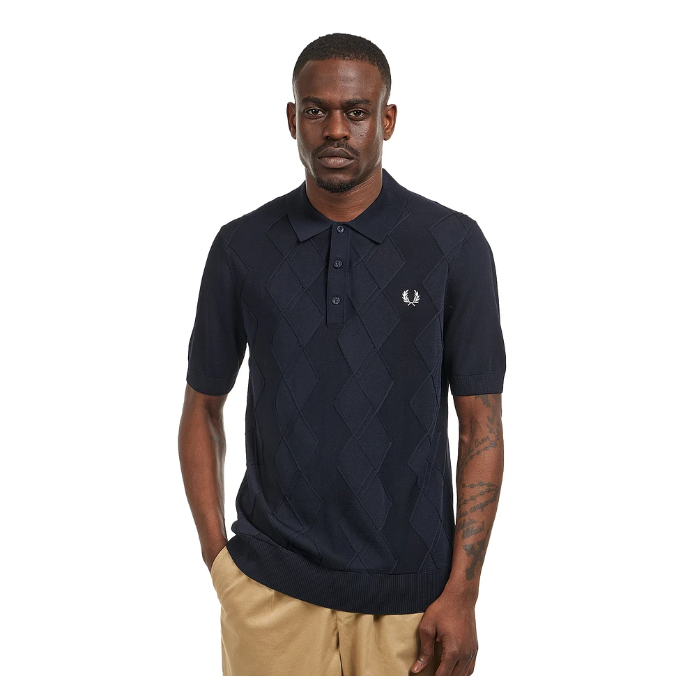 Fred Perry - Cable Knitted Shirt (Navy) | HHV