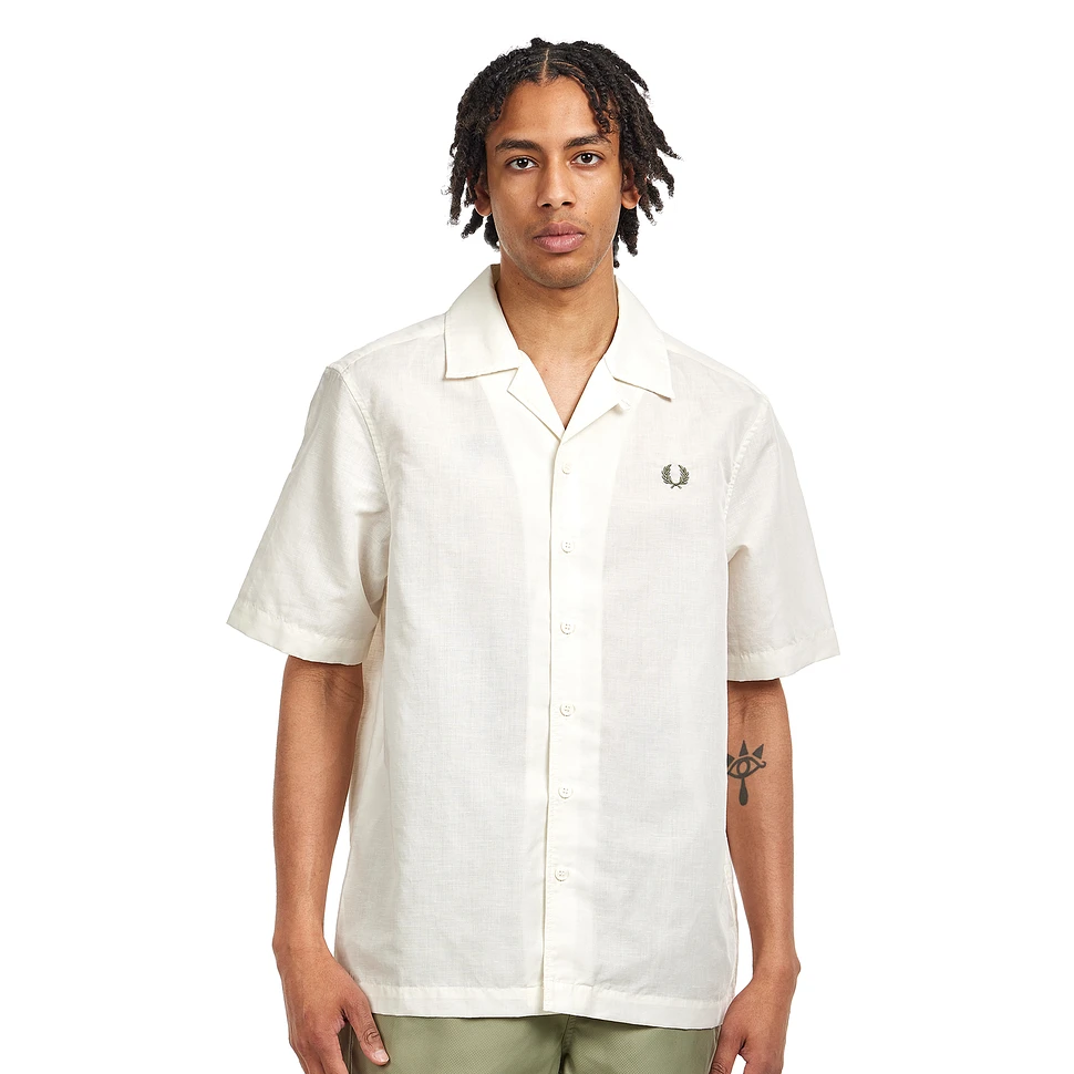 Fred Perry - Linen Blend Revere Collar Shirt (Light Ecru) | HHV