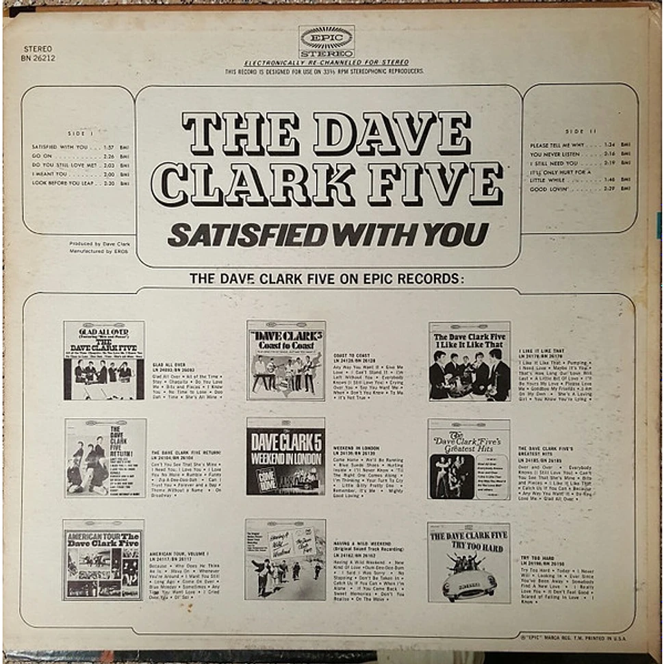 The Dave Clark Five - Satisfied With You