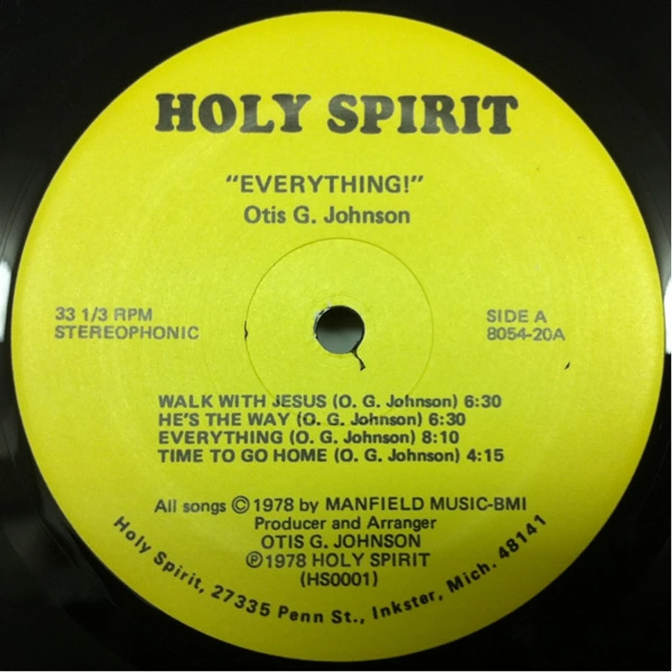 Otis G. Johnson - Everything - God Is Love 78