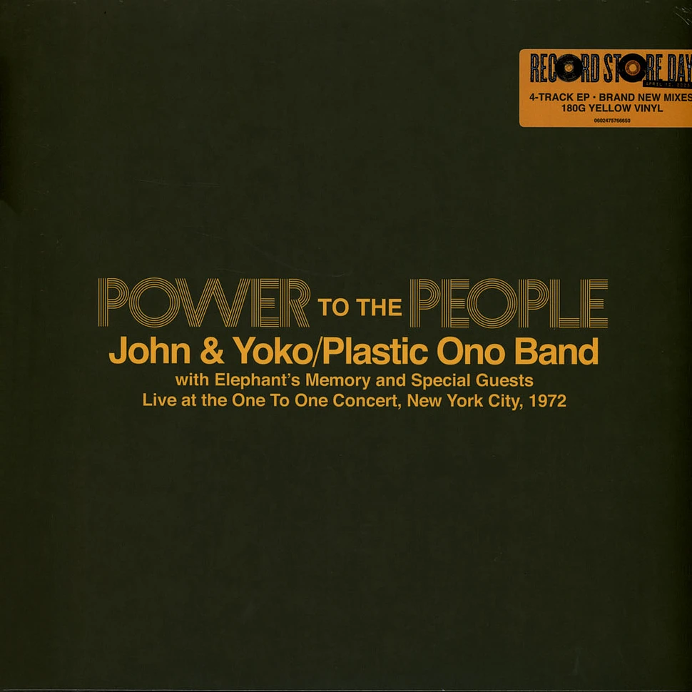 John & Yoko's Plastic Ono Band Elephant's Memory - Power To The People - Live At The One To One Concert, New York City, 1972 Record Store Day 2025 Edition
