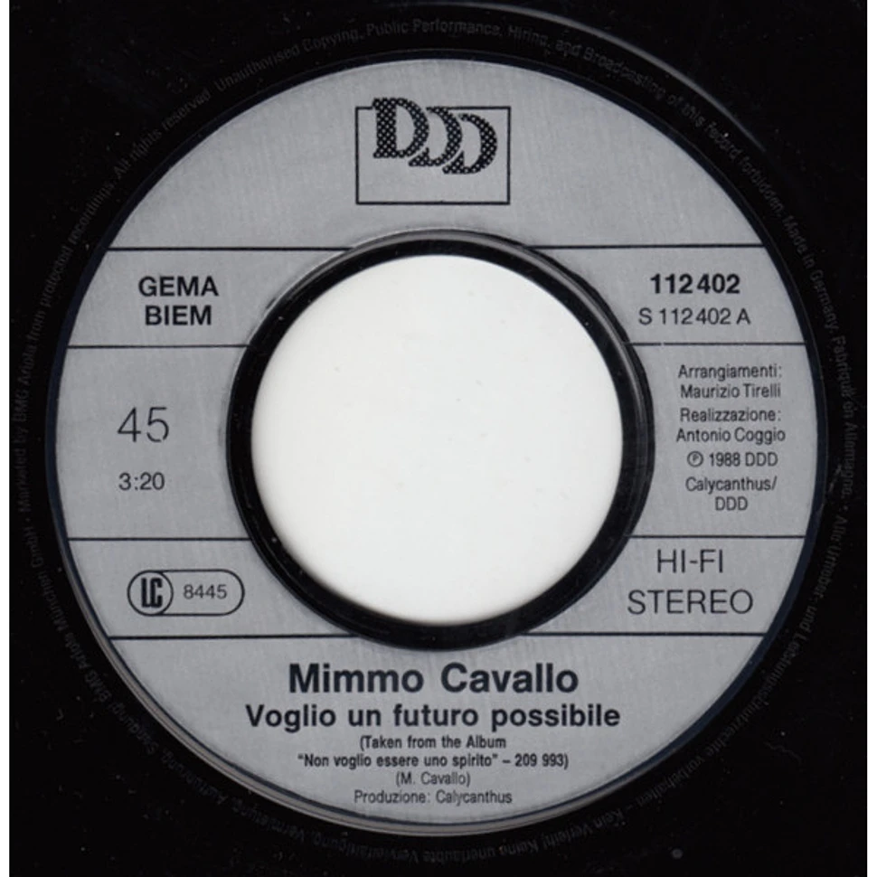 Mimmo Cavallo - Voglio Un Futuro Possibile