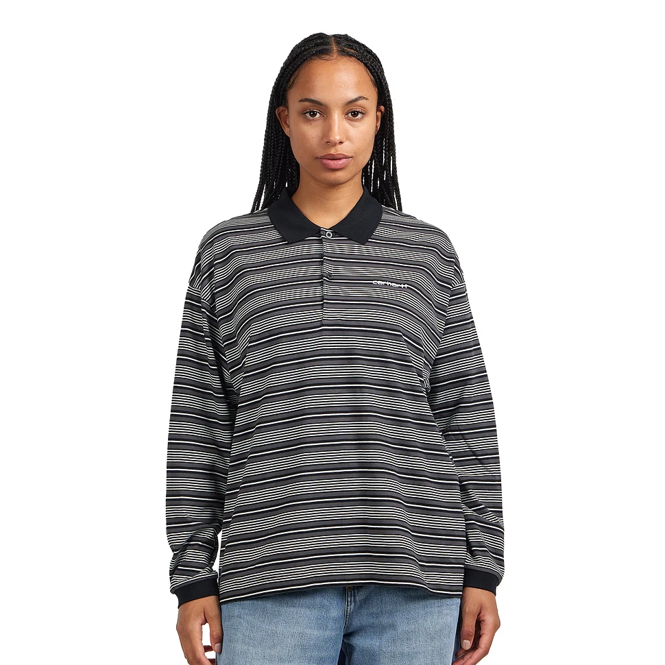 Carhartt WIP - W' L/S Largo Polo T-Shirt (Largo Stripe / Black) | HHV