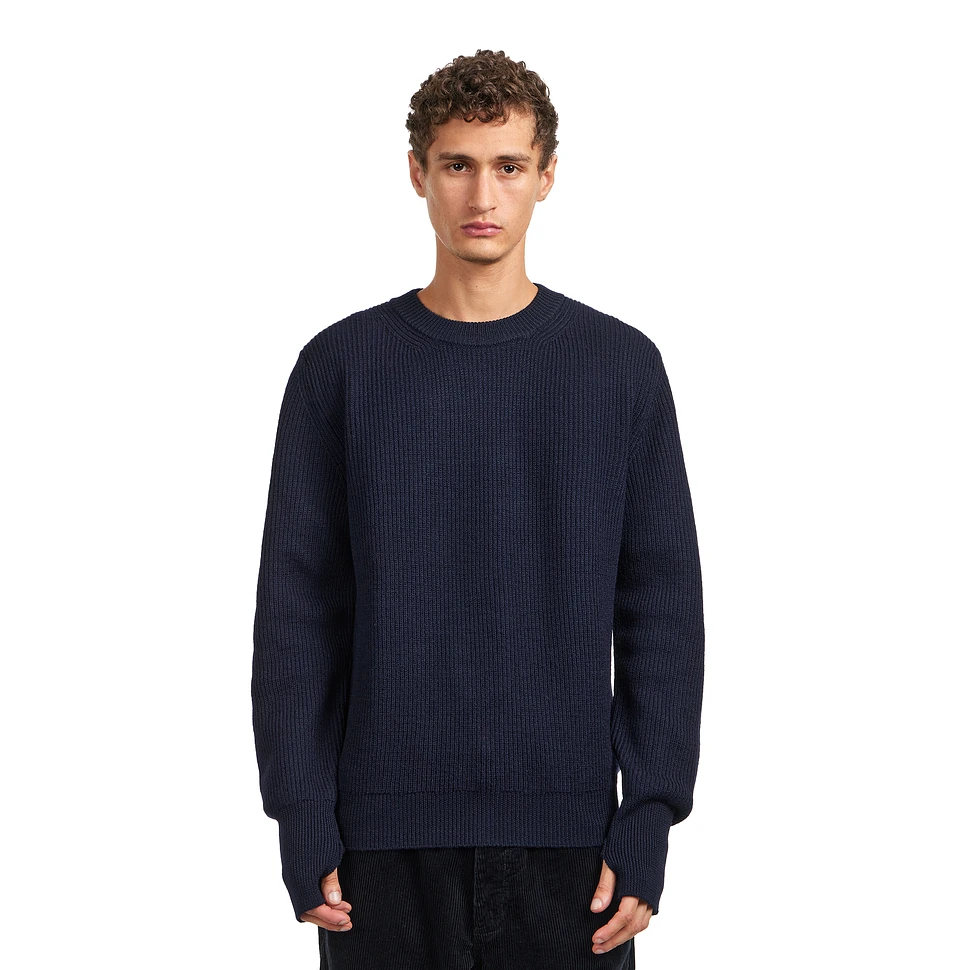 Norse Projects - Henning Cotton Wool Rib Sweater (Dark Navy) | HHV