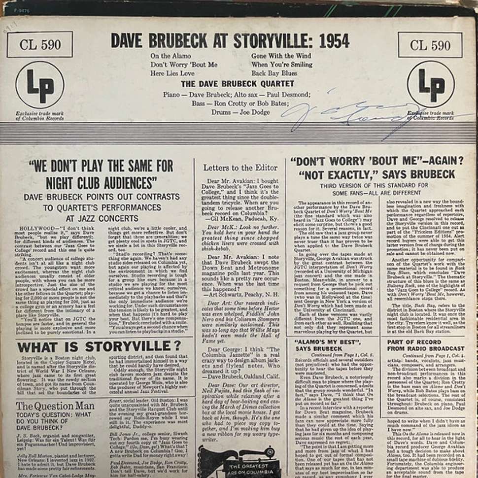 The Dave Brubeck Quartet - Dave Brubeck At Storyville: 1954