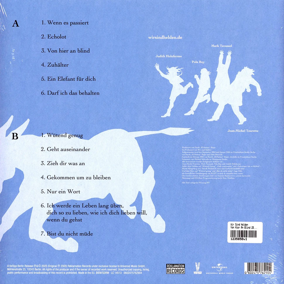 Wir Sind Helden - Von Hier An Blind 20th Anniversary Picture Disc Edition