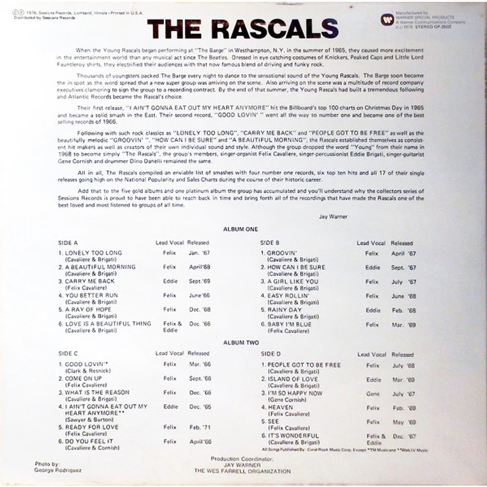 The Rascals - Sessions Presents The Rascals